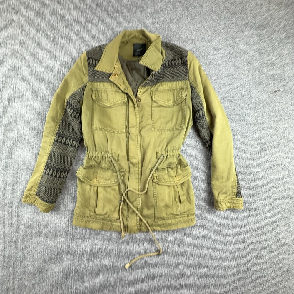 Forever 21 Jacket Juniors‎ Small Green Military Utility Knit Sleeves Drawstring